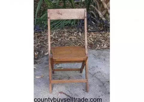 Solid Oak Folding Chairs