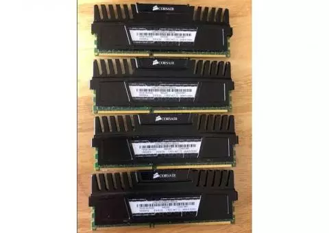 Corsair Vengeance 16GB 4x4GB PC3 12800 1600MHz DDR3 Memory CMZ8GX3M4A1600C9