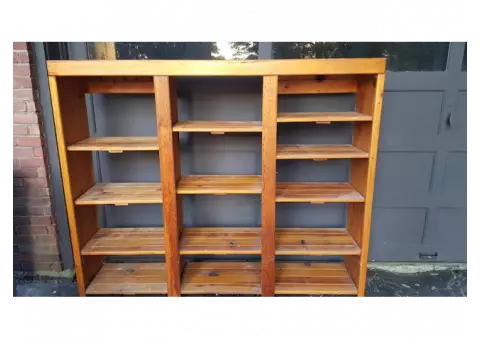 Large Knotty Pine Shelf Unit