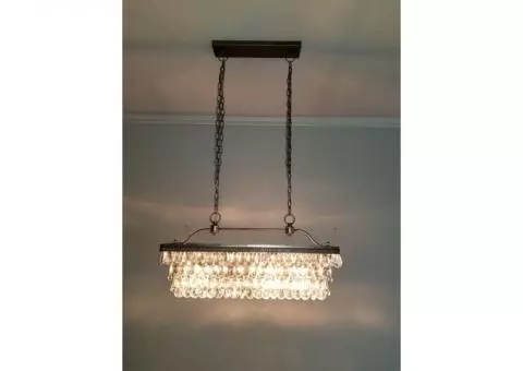 Pottery Barn Clarissa Crystal Drop Rectagular Chandelier