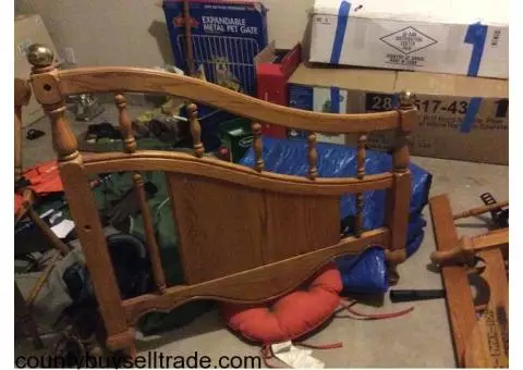 Wood day bed with brass