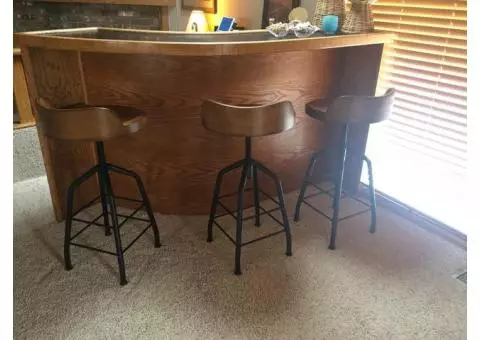 New Wood and Metal Bar Stools