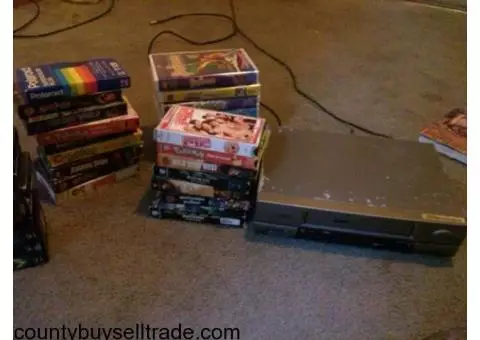 vhs player and tapes for sale