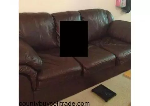 Matching Leather Sofa & Loveseat