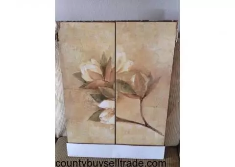 Magnolia 2 panel wall art