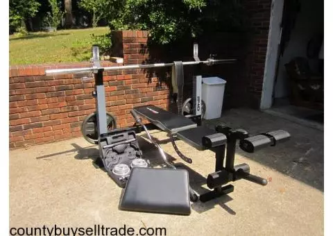 Olympic Weight bench w/weights