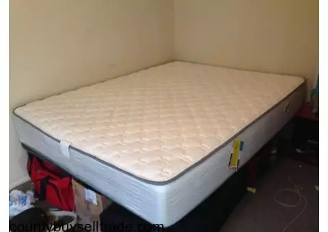 Queen Firm Mattress and Platform Frame