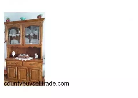 Oak china hutch