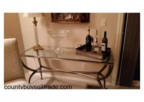 Glass sofa table