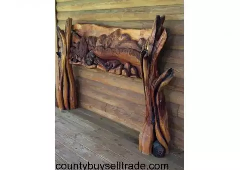 Hand Carved Headboard