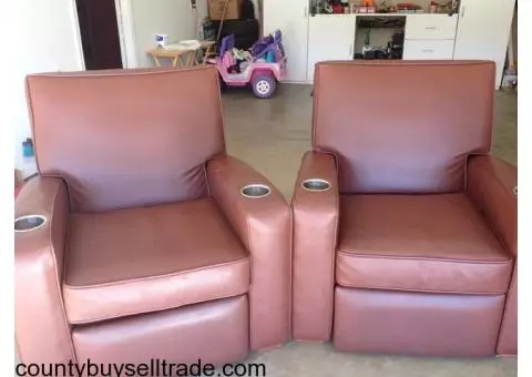 brown leather reclining chairs