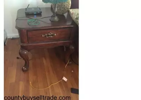 brown wood end table