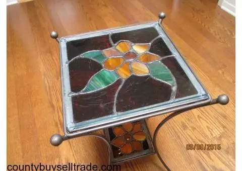 stained glass table or plant stand