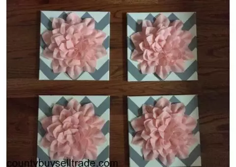 Large Handmade Pink Wall Art