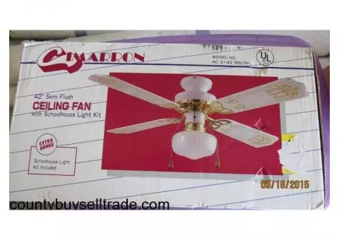 42" White Ceiling fan