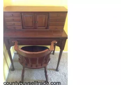 antique desk and matching chair