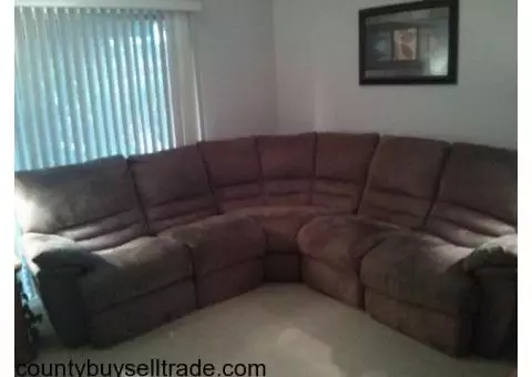 5 piece sectional microfiber w/recliners