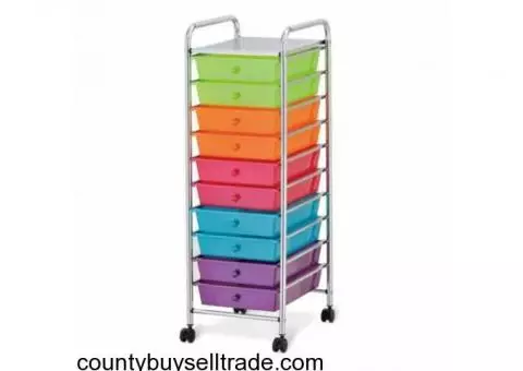 Seville 10 drawer multicolored craft make-up system