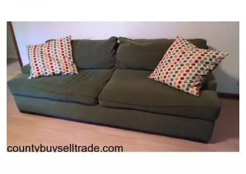 2 green sofas