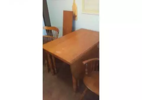 Large dinning table with 4 chairs