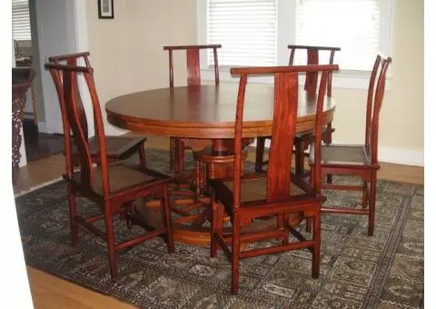 Wood Dining Table and 6 Chairs