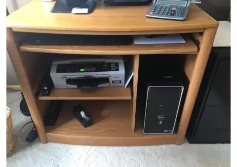 Solid Oak Computer Desk