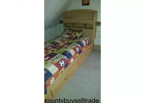 Twin Bed captain style & Dresser Set with Mattress