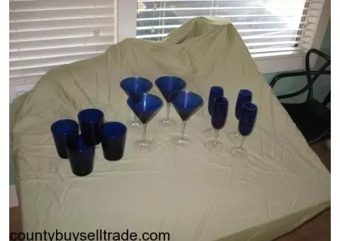 antique cobalt blue glasses