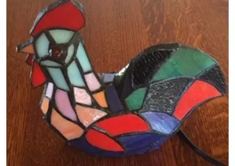 Stained Glass Chicken lamp