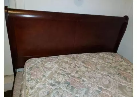 Queen size Bedframe with Mattress and matching dresser