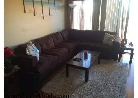 Nice chocolate brown sectional sofa