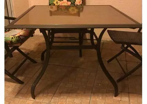 Glass top Patio Table