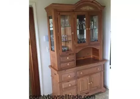 Country Pine China Cabinet