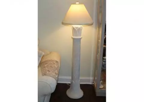 Contemporary Off White Floor Lamp