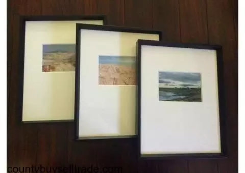 Matte Black Metal & Glass Frames! 14 Frames! White Mat 4”x6” Opening.