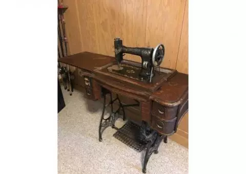 White treadle sewing machine