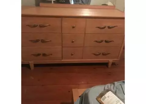 Bedroom dresser with mirror