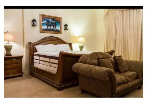 King size bed and night tables