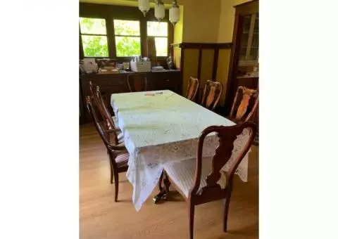 Formal cherry dining set with China hutch