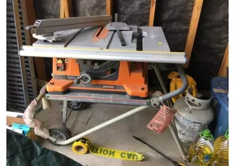 RIGID Table Saw w/Work-n-Haul It stand