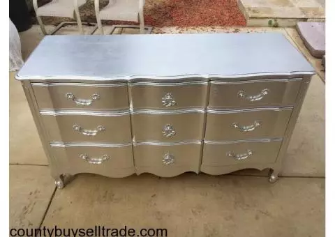 9 drawer low boy dresser with mirror for sale