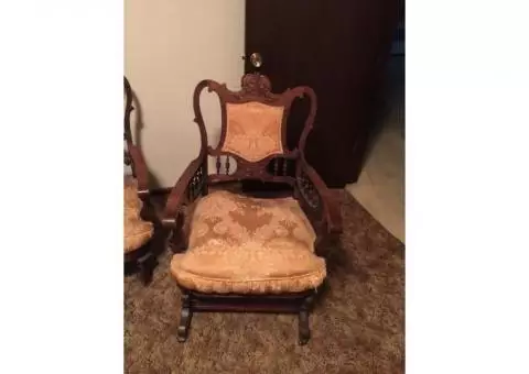 Antique loveseat and rocker set