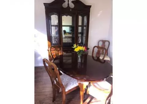 Dining room table and hutch