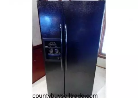 Kitchen aid black side by side refrigerator