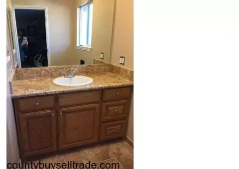 Bathroom Vanity, Granite Countertop, Sink, Faucet