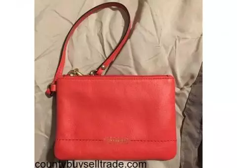 Authentic Coach leather wristlet