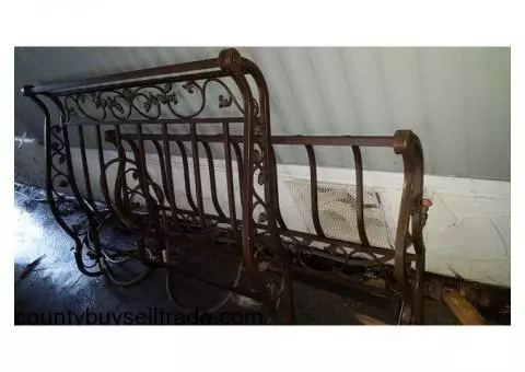 Queen wrought iron sleigh bed frame