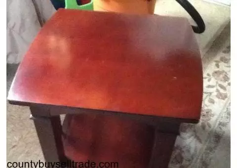 Cherry finish end tables