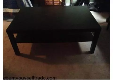 GUC Ikea Black Coffee Table and Two Matching Side Tables $50 or best reasonable offer