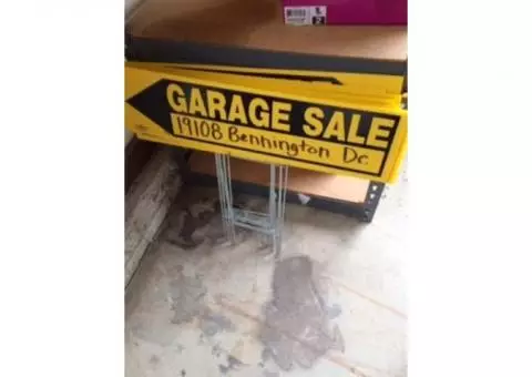 Garage sale signs